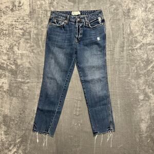 Free People Regular Cropped Jeans‎ Women's Size 25 Blue Denim